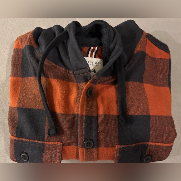 Cactus Man Ricky Singh Red Plaid Flannel Hoodie - Size S - Picture 9 of 9